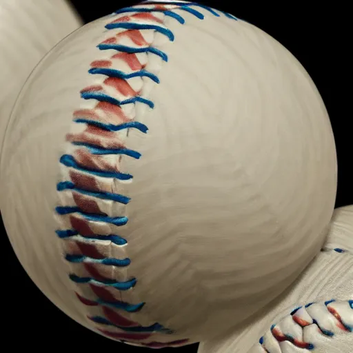 Prompt: Baseballs, 4k, detailed, by Hokusai