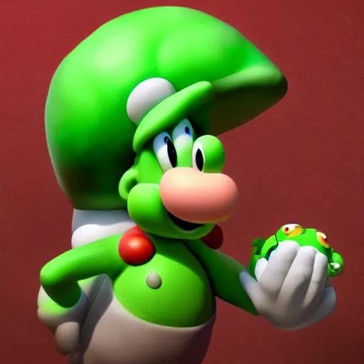 Prompt: big yoshi, cgi, featured on art station