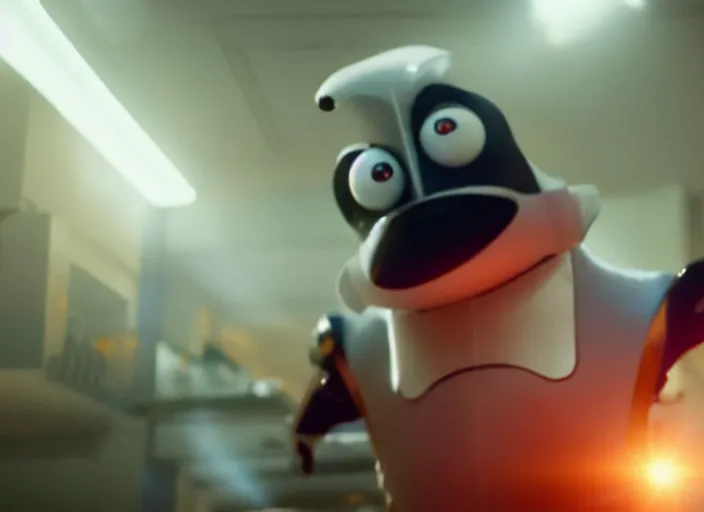 Image similar to film still of nibbler in the new scifi movie, 4 k