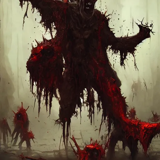 Image similar to satanic zombies geog darrow greg rutkowski