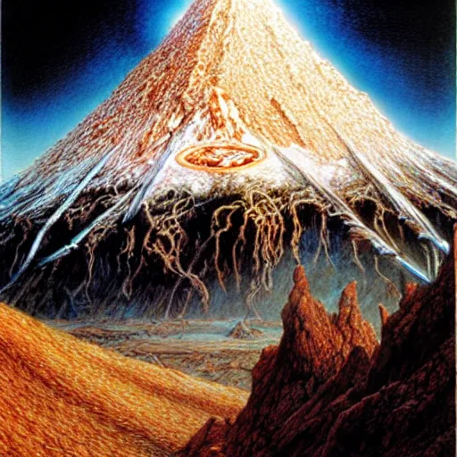 Prompt: poutine from mount doom by alan lee and john howe