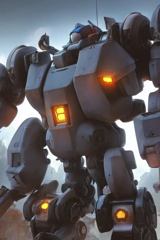 Image similar to mechwarrior 5 : mercenaries mech megaman transformer robot boss tank engine game octane render, 4 k, hd 2 0 2 2 3 d cgi rtx hdr style chrome reflexion glow fanart, global illumination ray tracing hdr fanart arstation by ian pesty by jesper ejsing pixar and disney unreal zbrush central hardmesh