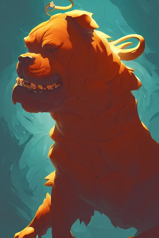 Prompt: monster dog, big, smooth, centered, solid bacgkround, median photoshop filter cutout vector behance, hd by artgerm, jesper ejsing, by rhads, makoto shinkai and lois van baarle, ilya kuvshinov, rossdraws, illustration, art by ilya kuvshinov and gustav klimt