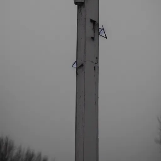 Image similar to A civil defense siren falling off of it's pole, motion blur