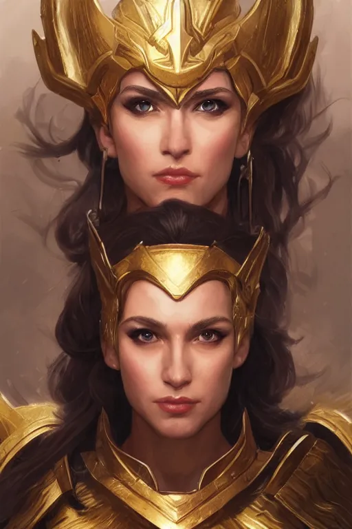 Image similar to amazon valkyrie athena, d & d, fantasy, portrait, highly detailed, headshot, digital painting, trending on artstation, concept art, sharp focus, illustration, art by artgerm and greg rutkowski and magali villeneuve