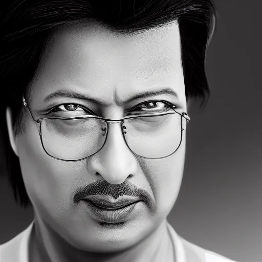 Image similar to a portrait of a rajesh hamaal, highly detailed, cinematic lighting, hyperrealistic, 4 k, digital art