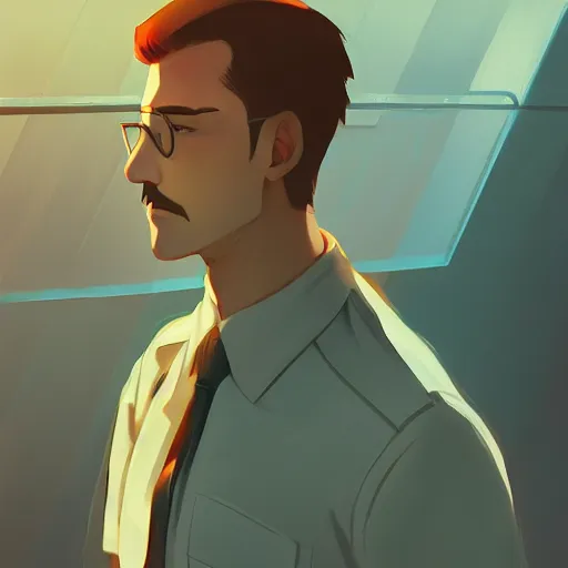 Image similar to Ernest Hemingway as Jake Barnes, ambient lighting, 4k, anime key visual, lois van baarle, ilya kuvshinov, rossdraws, artstation