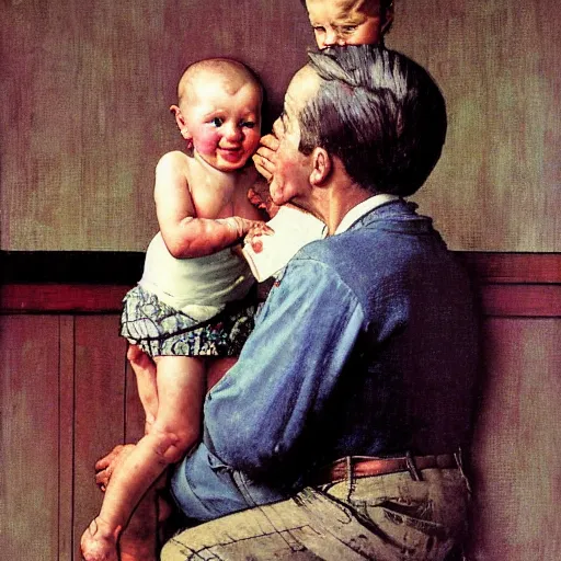 Image similar to The Baby by Norman Rockwell