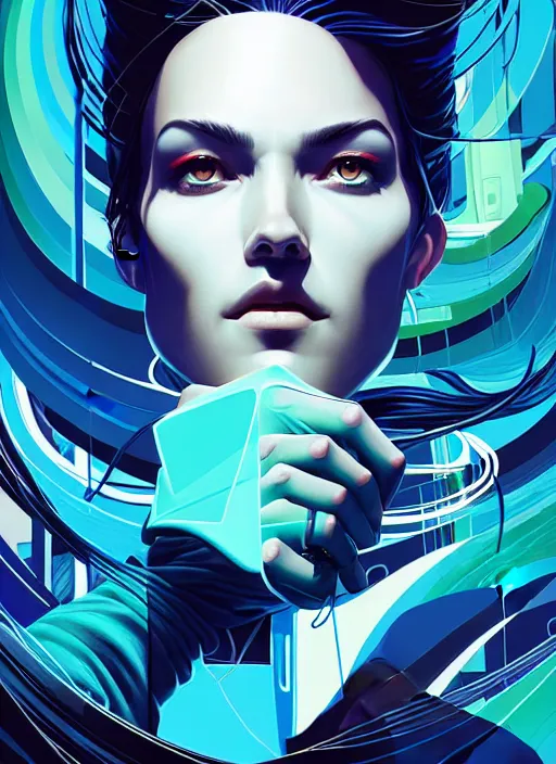 Image similar to style artgerm, joshua middleton, clint eastwood with green overcoat, blue hair, swirling water cosmos, symmetrical face, symmetrical eyes, cyberpunk, cinematic lighting