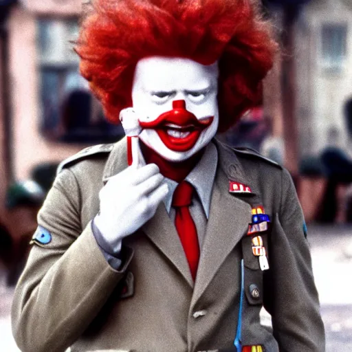 Image similar to Ronald McDonald in Saving Private Ryan