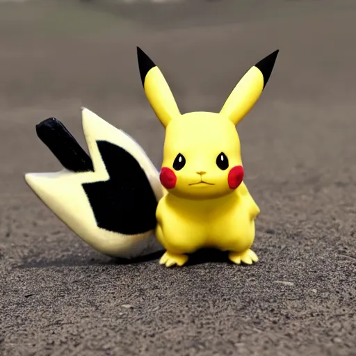Prompt: a photo of a Black and white pikachu