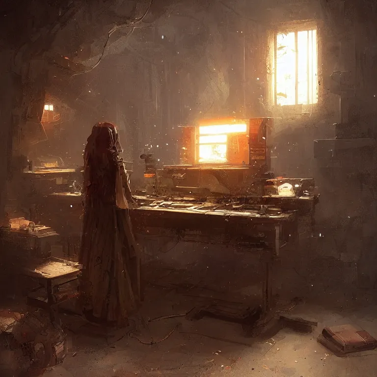 Image similar to ancient slavic computer machine by greg rutkowski