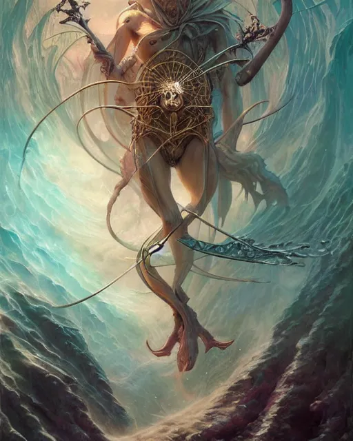 Image similar to a single wand, the ace of wands tarot card, fantasy composition made of fractals, ultra realistic, wide angle, intricate details, the fifth element artifacts, highly detailed by peter mohrbacher, hajime sorayama, wayne barlowe, boris vallejo, aaron horkey, gaston bussiere, craig mullins