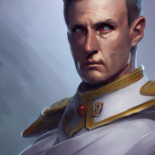 Image similar to A portrait of an admiral, D&D, sci-fi, elegant, hopeful, muscular, highly detailed, digital painting, artstation, concept art, smooth, sharp focus, illustration