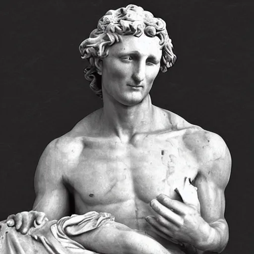 Prompt: “1800s era photograph of Michelangelo sculpting marble statue of Matthew McConaughey, hyperrealistic, hd, faded, cracked, stained”