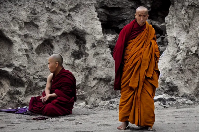 Image similar to movie of a monk in Tibet by Emmanuel Lubezki