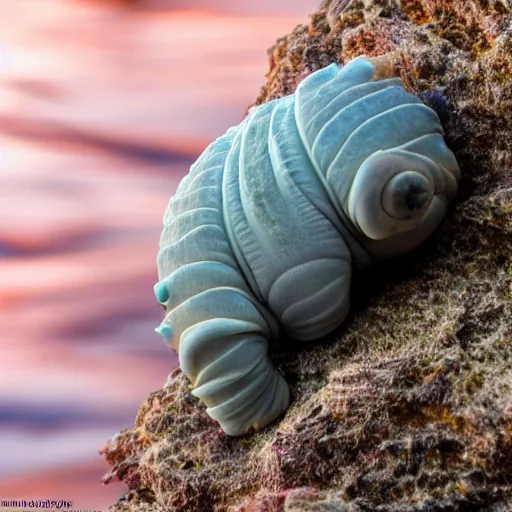 Image similar to a Seacow-Tardigrade-hybrid, award-winning-photograph, beautiful daylight, crystal-clear-focus, sharp-lens, amazing photography