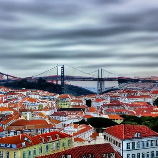 Prompt: lisbon skyline 300 years into the future