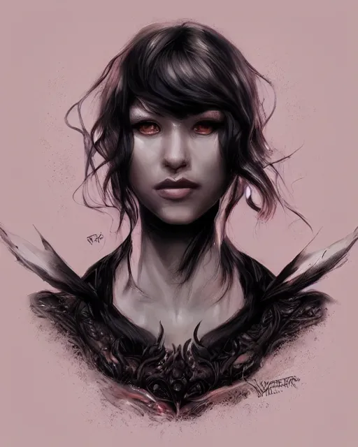 Image similar to portrait of the embodiment of darkness by Valentina Remenar, artgerm, trending on artstaton, intricate