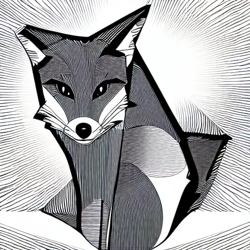 Image similar to Cubist Style Vector Fox Art