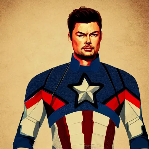 Image similar to Karl urban as captain America, 8k, digital art, marvel, detailed, trending on artstation