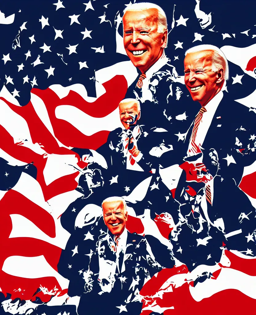 Image similar to a poster of joe biden on puppet strings, by joe mangrum, trending on deviantart, futurism, movie poster, poster art, 3 2 k uhd, american propaganda, futurism, toyism