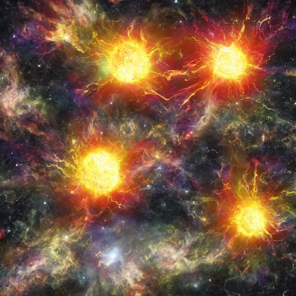 Prompt: the universe being born in a giant explosion