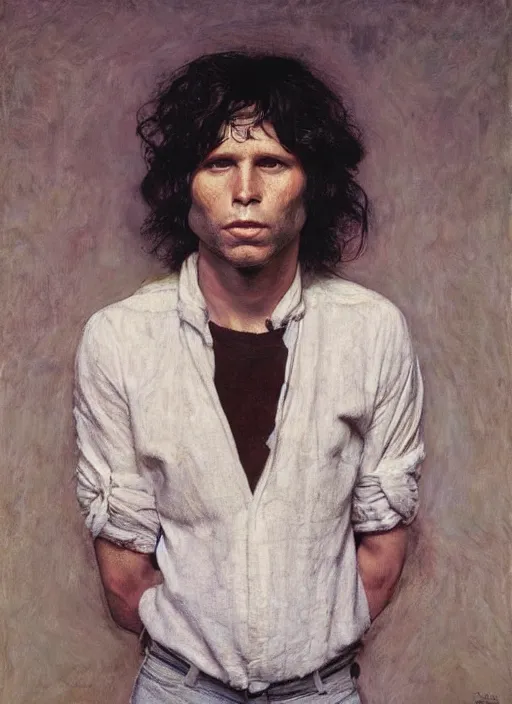 Image similar to jim morrison by jeremy lipking egon schiele gottfried helnwein