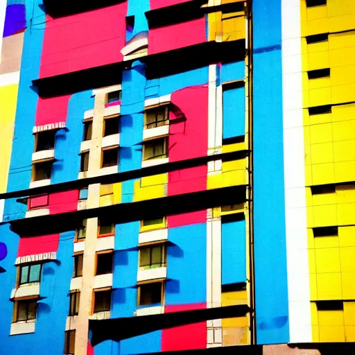 Image similar to bauhaus architecture urban graffiti colourful photography