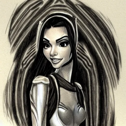 Image similar to milt kahl sketch of victoria justice as princess padme from star wars episode 3