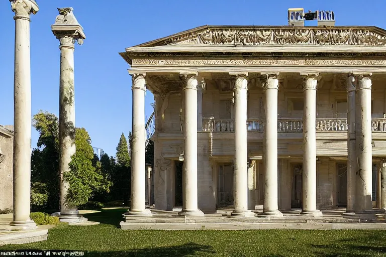 Prompt: apple lived in a palatial manor with gilded marble and doric columns and they decided it wasn't enough like a telephone