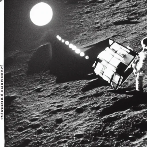 Image similar to The first photograph when the soviets won the moon race