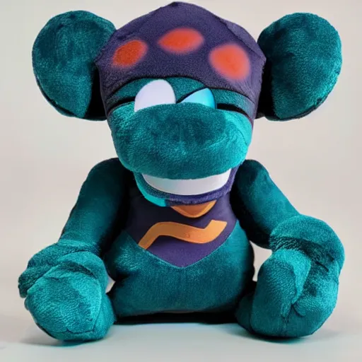 Prompt: Nessy plush toy from an apex legends computer game