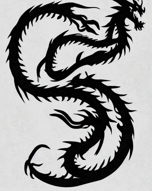 Prompt: haku as a dragon tattoo