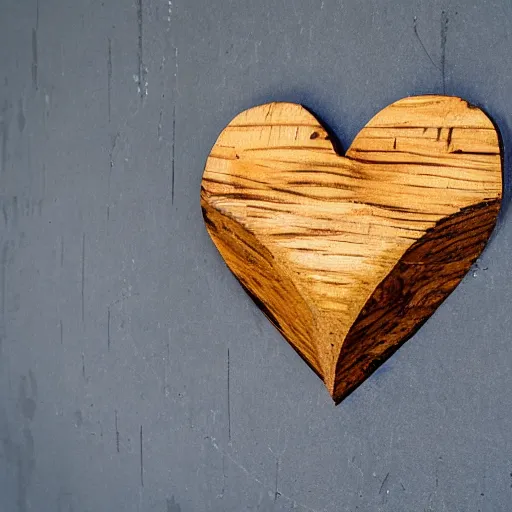 Image similar to a heart made of wood