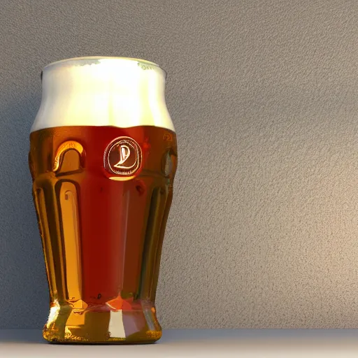 Image similar to paulaner spezi, 3 d render