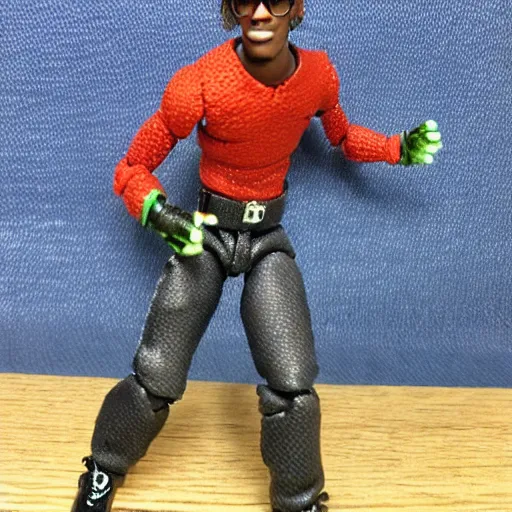 Image similar to young thug, action figure, miniature, ebay photo