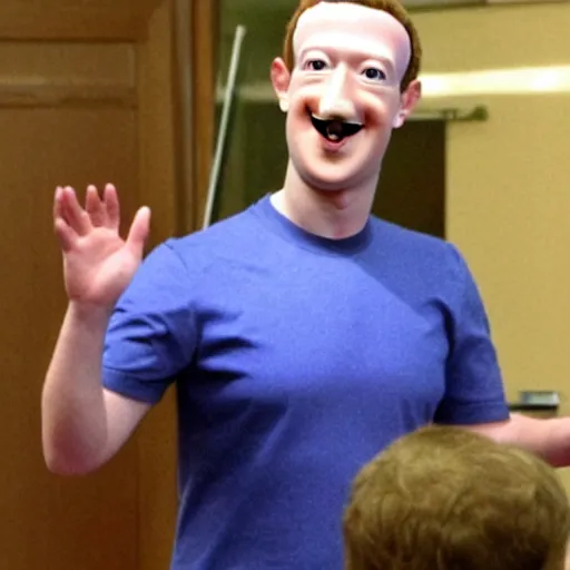 Image similar to Mark Zuckerberg as Waluigi