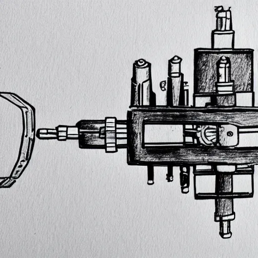 Prompt: ink pen drawing of compliant mechanism