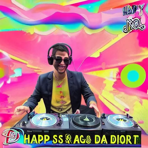 Prompt: happy DJ