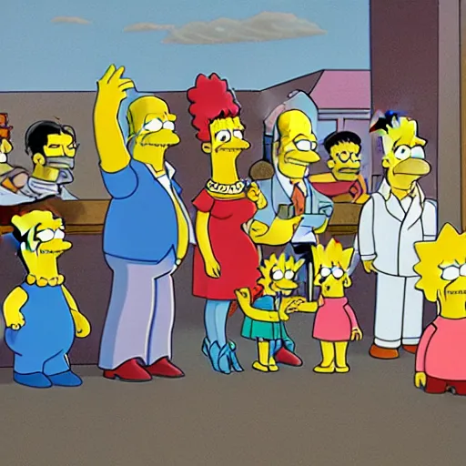 Prompt: photograph of the simpsons, 5 0 mm color photography