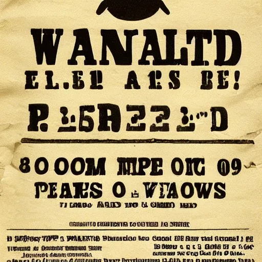 Prompt: a wanted poster looking for a flying walnut, high quality scan