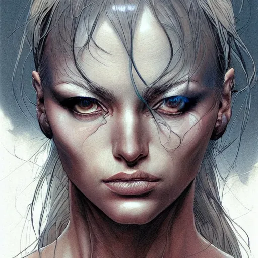 Image similar to a beautiful artwork of a closed woman's eye by Jerome Opeña, featured on artstation