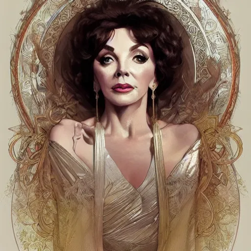 Prompt: amazing lifelike award winning pencil illustration of Joan Collins Dynasty trending on art station artgerm Greg rutkowski alphonse mucha cinematic