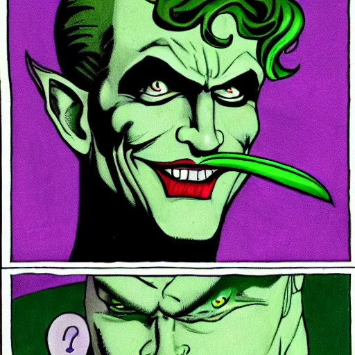 Prompt: the riddler as the joker