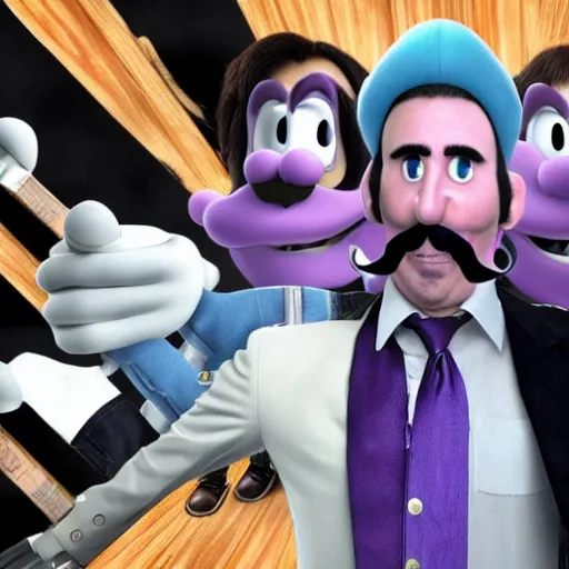 Image similar to nicolas cage as waluigi