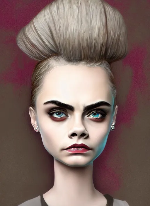 Image similar to cara delevingne as a mark ryden doll, detailed digital art, trending on Artstation