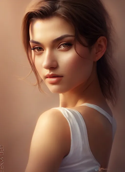 Image similar to photo of a gorgeous young woman in the style of stefan kostic, realistic, sharp focus, 8k high definition, insanely detailed, intricate, elegant, art by stanley lau and artgerm