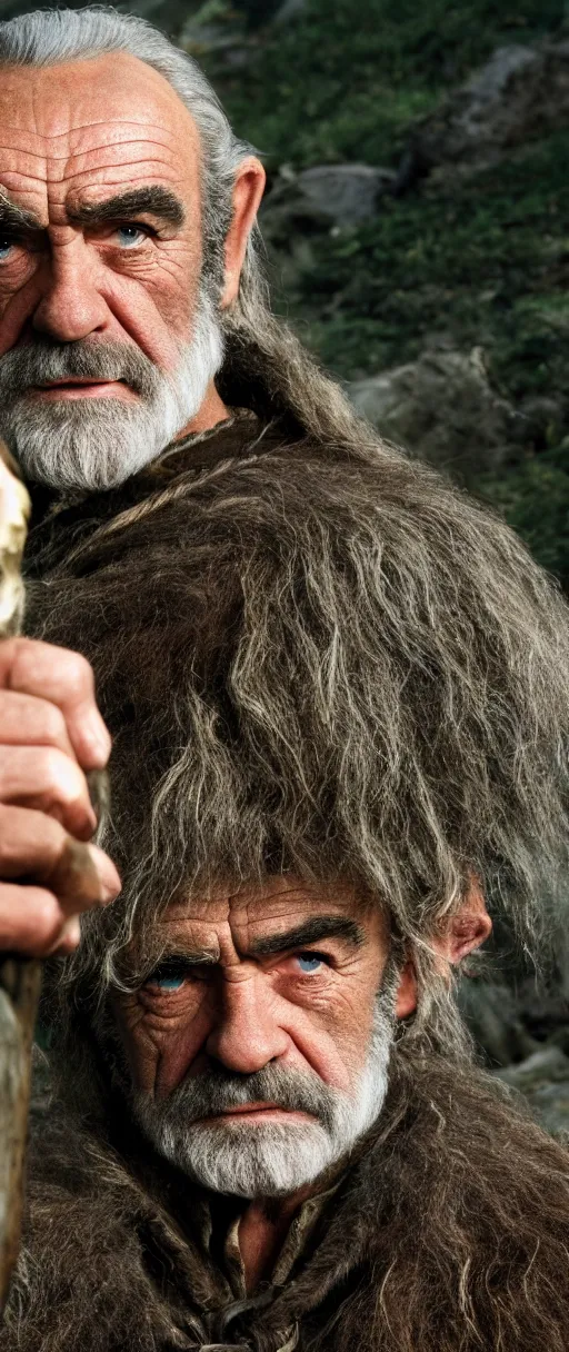 Prompt: and 8 k uhd photo of sean connery as a hobbit