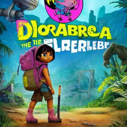 Prompt: Post apocalyptic Dora the Explorer